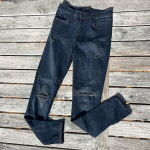 J Brand Distressed Dark Blue denim Jeans